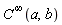 `#msup(mi("C"),mo("&infin;"))`(a, b)