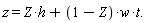 "z=Z*h + (1-Z)*w*t."