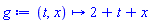 proc (t, x) options operator, arrow; 2+t+x end proc