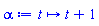 proc (t) options operator, arrow; t+1 end proc