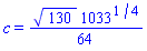 c = (1/64)*130^(1/2)*1033^(1/4)