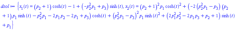 {x[1](t) = (p[2]+1)*cosh(t)-1+(-p[1]*p[2]^2+p[3])*sinh(t), x[2](t) = (p[2]+1)^2*p[1]*cosh(t)^2+(-2*(p[1]*p[2]^2-p[3])*(p[2]+1)*p[1]*sinh(t)-p[2]^2*p[1]-2*p[1]*p[2]-2*p[1]+p[3])*cosh(t)+(p[1]*p[2]^2-p[3])^2*p[1]*sinh(t)^2+(2*p[1]^2*p[2]^2-2*p[1]*p[3]+p[2]+1)*sinh(t)+p[1]}