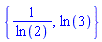{1/ln(2), ln(3)}