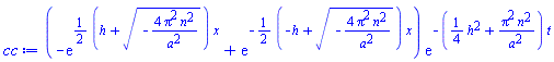 (-exp((1/2)*(h+(-4*Pi^2*n^2/a^2)^(1/2))*x)+exp(-(1/2)*(-h+(-4*Pi^2*n^2/a^2)^(1/2))*x))*exp(-((1/4)*h^2+Pi^2*n^2/a^2)*t)