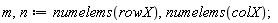 m, n := numelems(rowX), numelems(colX)