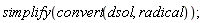simplify(convert(dsol, radical))