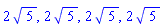 2*5^(1/2), 2*5^(1/2), 2*5^(1/2), 2*5^(1/2)