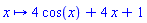 proc (x) options operator, arrow; 4*cos(x)+4*x+1 end proc