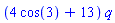 (4*cos(3)+13)*q