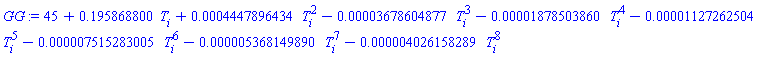 45+.195868800*T[i]+0.4447896434e-3*T[i]^2-0.3678604877e-4*T[i]^3-0.1878503860e-4*T[i]^4-0.1127262504e-4*T[i]^5-0.7515283005e-5*T[i]^6-0.5368149890e-5*T[i]^7-0.4026158289e-5*T[i]^8