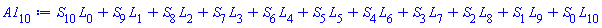 L[0]*S[10]+L[1]*S[9]+L[2]*S[8]+L[3]*S[7]+L[4]*S[6]+L[5]*S[5]+L[6]*S[4]+L[7]*S[3]+L[8]*S[2]+L[9]*S[1]+L[10]*S[0]