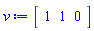 v := Vector[row](3, {(1) = 1, (2) = 1, (3) = 0})