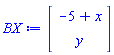 Vector(2, {(1) = -5+x, (2) = y})
