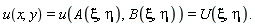 "u(x,y)=u(A(xi,eta),B(xi,eta)) = U(xi,eta)."