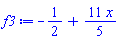-1/2+(11/5)*x