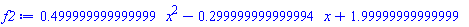 HFloat(0.49999999999999917)*x^2-HFloat(0.29999999999999444)*x+HFloat(1.9999999999999911)