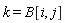 k = B[i, j]