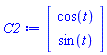 Vector(2, {(1) = cos(t), (2) = sin(t)})