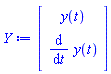 Vector(2, {(1) = y(t), (2) = diff(y(t), t)})