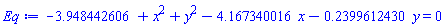 -3.948442606+x^2+y^2-4.167340016*x-.2399612430*y = 0