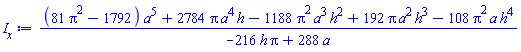 ((81*Pi^2-1792)*a^5+2784*Pi*a^4*h-1188*Pi^2*a^3*h^2+192*Pi*a^2*h^3-108*Pi^2*a*h^4)/(-216*Pi*h+288*a)