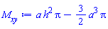 a*h^2*Pi-(3/2)*a^3*Pi
