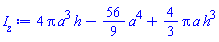 4*Pi*a^3*h-(56/9)*a^4+(4/3)*Pi*a*h^3