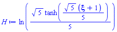 ln((1/5)*5^(1/2)*tanh((1/5)*5^(1/2)*(xi+1)))