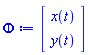 Vector(2, {(1) = x(t), (2) = y(t)})