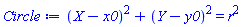 (X-x0)^2+(Y-y0)^2 = r^2