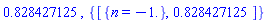 .828427125, {[{n = -1.}, .828427125]}