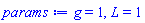 g = 1, L = 1