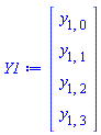Vector(4, {(1) = y[1, 0], (2) = y[1, 1], (3) = y[1, 2], (4) = y[1, 3]})