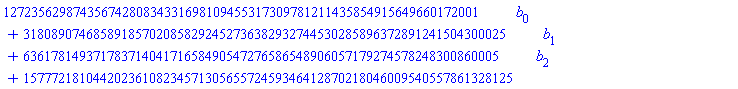 12723562987435674280834331698109455317309781211435854915649660172001*b[0]+318089074685891857020858292452736382932744530285896372891241504300025*b[1]+63617814937178371404171658490547276586548906057179274578248300860005*b[2]+1577721810442023610823457130565572459346412870218046009540557861328125