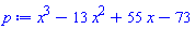 x^3-13*x^2+55*x-73