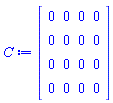 C := Matrix(4, 4, {(1, 1) = 1, (1, 2) = 1, (1, 3) = -1, (1, 4) = -1, (2, 1) = (2-2*En)^(1/2), (2, 2) = -(2-2*En)^(1/2), (2, 3) = -I*2^(1/2)*En^(1/2), (2, 4) = I*2^(1/2)*En^(1/2), (3, 1) = -(exp(I*Kp))^3/exp((2-2*En)^(1/2)), (3, 2) = -(exp(I*Kp))^3*exp((2-2*En)^(1/2)), (3, 3) = (exp(I*2^(1/2)*En^(1/2)))^2, (3, 4) = 1/(exp(I*2^(1/2)*En^(1/2)))^2, (4, 1) = -(exp(I*Kp))^3*(2-2*En)^(1/2)/exp((2-2*En)^(1/2)), (4, 2) = (exp(I*Kp))^3*(2-2*En)^(1/2)*exp((2-2*En)^(1/2)), (4, 3) = I*2^(1/2)*En^(1/2)*(exp(I*2^(1/2)*En^(1/2)))^2, (4, 4) = -I*2^(1/2)*En^(1/2)/(exp(I*2^(1/2)*En^(1/2)))^2})