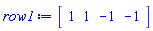 row1 := Vector[row](4, {(1) = 1, (2) = 1, (3) = -1, (4) = -1})