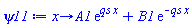 proc (x) options operator, arrow; A1*exp(qs*x)+B1*exp(-qs*x) end proc