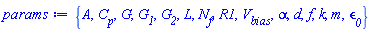 {A, C__p, G, G__1, G__2, L, N__f, R1, V__bias, alpha, d, f, k, m, epsilon__0}