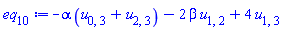 -alpha*(u[0, 3]+u[2, 3])-2*beta*u[1, 2]+4*u[1, 3]