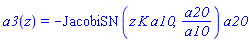 a3(z) = -JacobiSN(z*K*a10, a20/a10)*a20