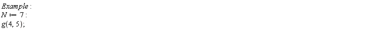 Example; N := 7; g(4, 5)