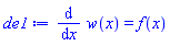diff(w(x), x) = f(x)