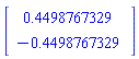Vector(2, {(1) = .4498767329, (2) = -.4498767329})