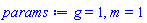 g = 1, m = 1