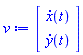 Vector(2, {(1) = diff(x(t), t), (2) = diff(y(t), t)})