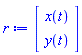 Vector(2, {(1) = x(t), (2) = y(t)})