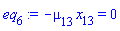 -mu[13]*x[13] = 0