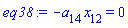 -a[14]*x[12] = 0