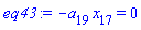 -a[19]*x[17] = 0